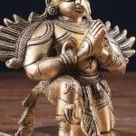 Brass Garuda Statue | 5" x 4.5" x 3.5" (12.7 x 11.4 x 8.9 cm) | 1.050 kg Divine Vehicle Art | Protection Sacred Murti | Premium Collection